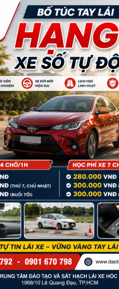 Bổ túc tay lái mới sau GPLX hạng B số tự động