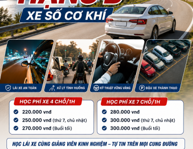 Bổ túc tay lái hạng B số sàn 