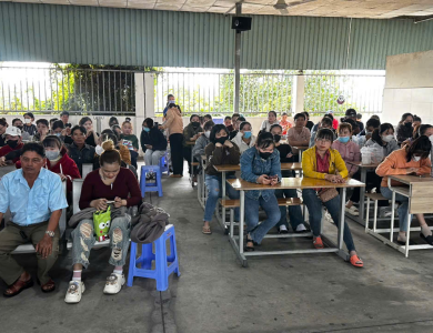 Hình ảnh học viên tập trung dự thi