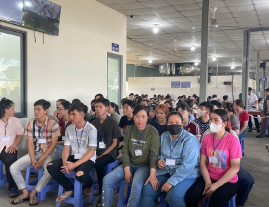 Hình ảnh học viên tập trung dự thi