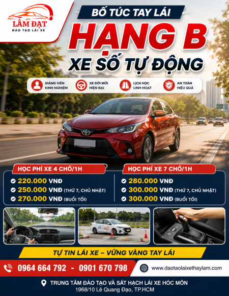 Bổ túc tay lái mới sau GPLX hạng B số tự động