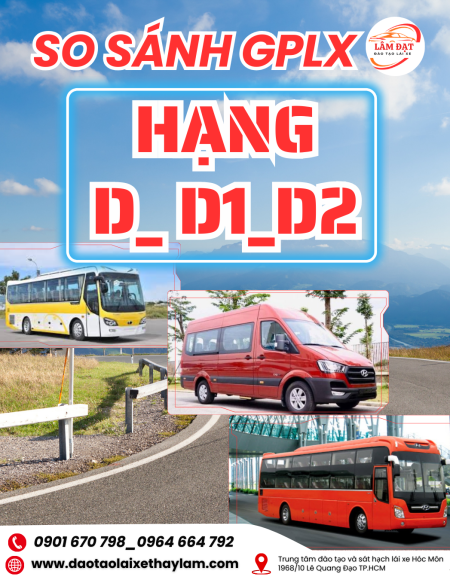 Sự Khác Nhau GPLX Hạng D D1 D2